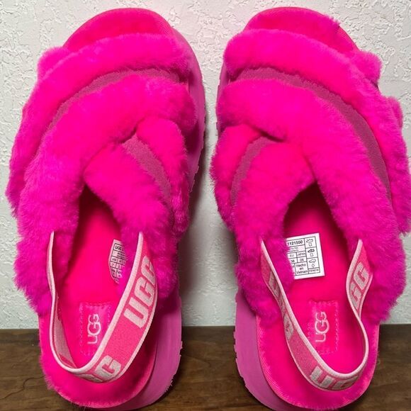 UGG Disco Cross Slide Slippers in Taffy Pink 7 - Picture 8 of 11